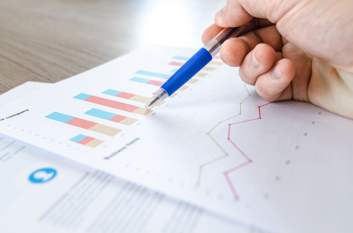 Business analytics dashboard on a laptop